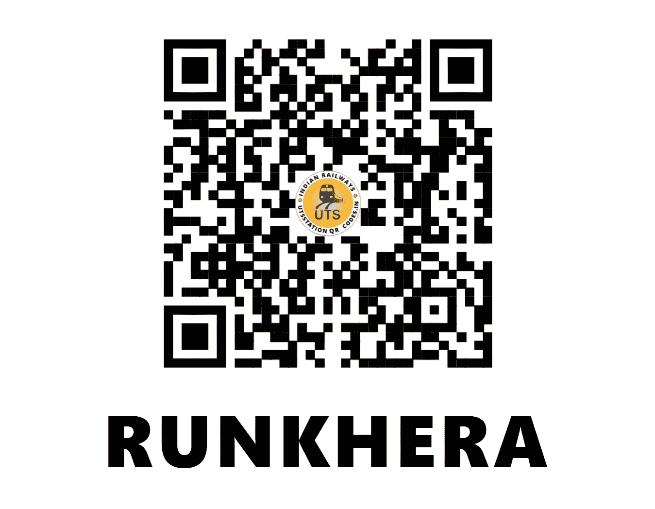 UTS QR Code for RUNKHERA - RNH - WR (MADHYA PRADESH)